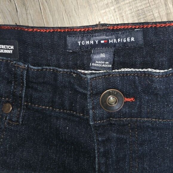 Tommy Hilfiger Jeans Boys Size 16 Stretch Skinny Dark Wash New - Picture 2 of 5